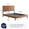 M Modern Full Size Bed Frame Metal Square Platform Home Furniture for General Use Hotel Frame Brown
