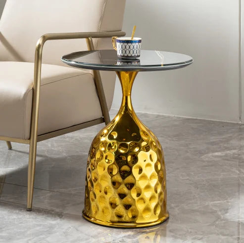 Wholesale Modern Style Custom Hammered Steel Console Table Adjustable Height Living Room Dining Bedroom Nightstand Circular