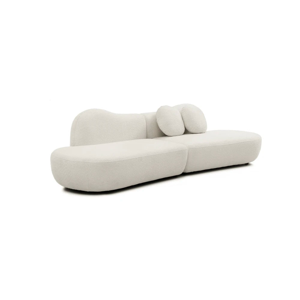 Fabric Sofa Living Room White Sofa Set New Design Curved 6 Seat Big Couch