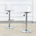 Modern Metal Base Bar Chairs & Stools 360 Rotatable Adjustable Height Lightweight Fabric Seats Set of 2