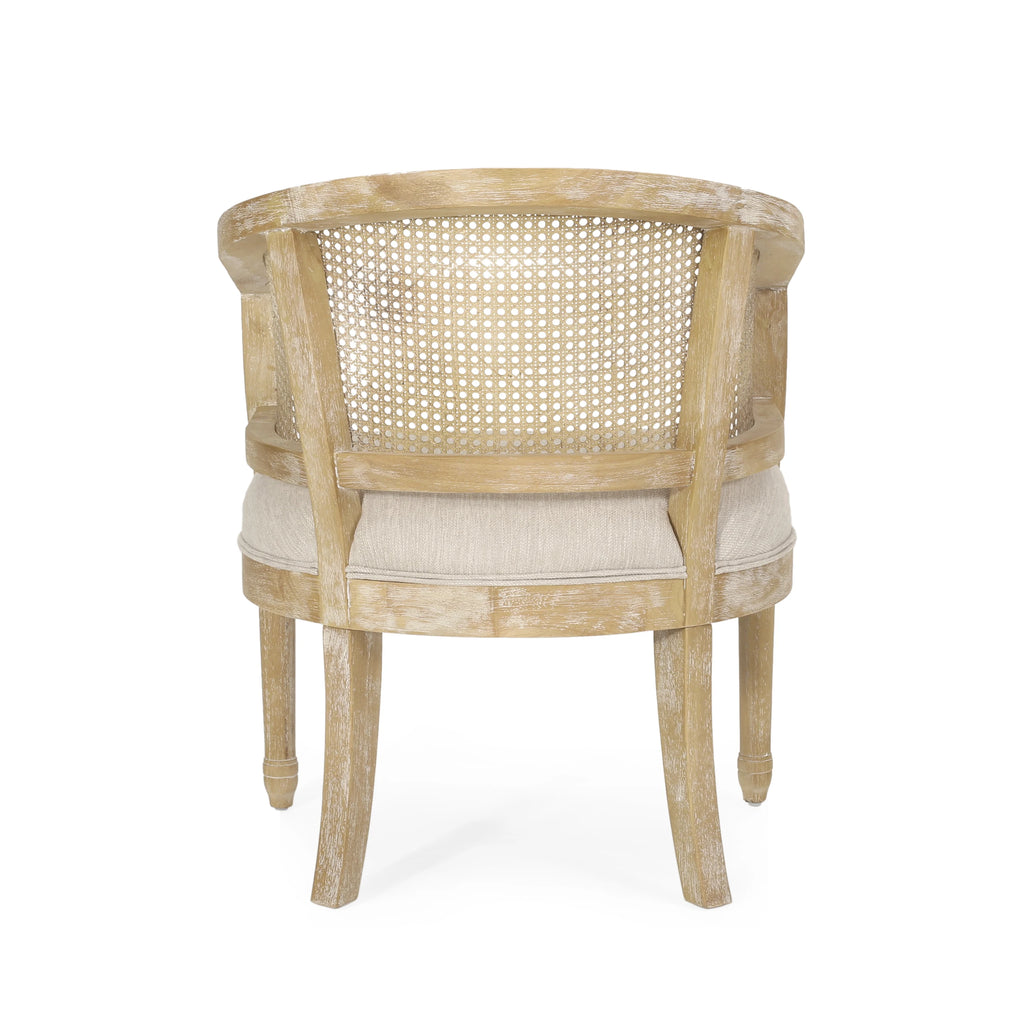 Modern Leisure Accent Chair Rubber Wood Beige Natural for Living Room Home Office
