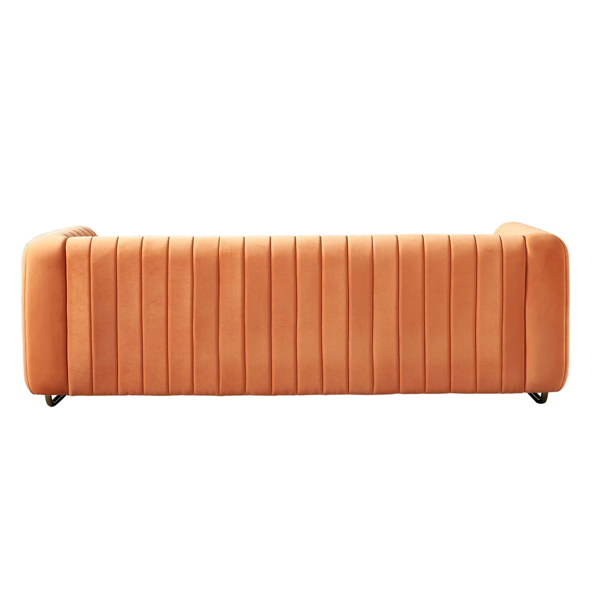Modern Stainless Steel Tufted Velvet Upholstered Square Sofa for Home Hotel Comfortable Bed with Sponge Filling for Apartments