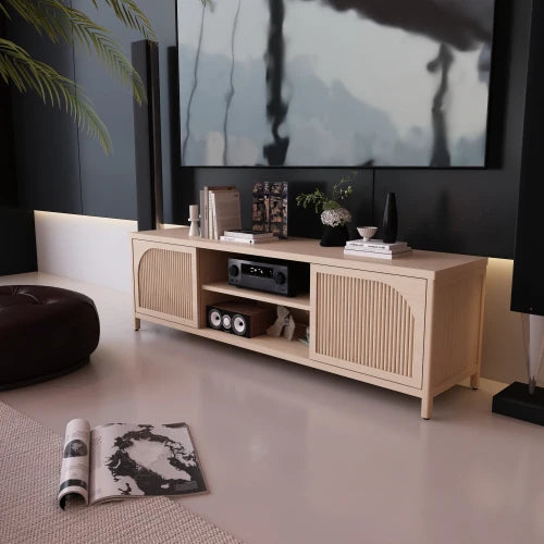 Mid-Century Wood Finish TV Stand