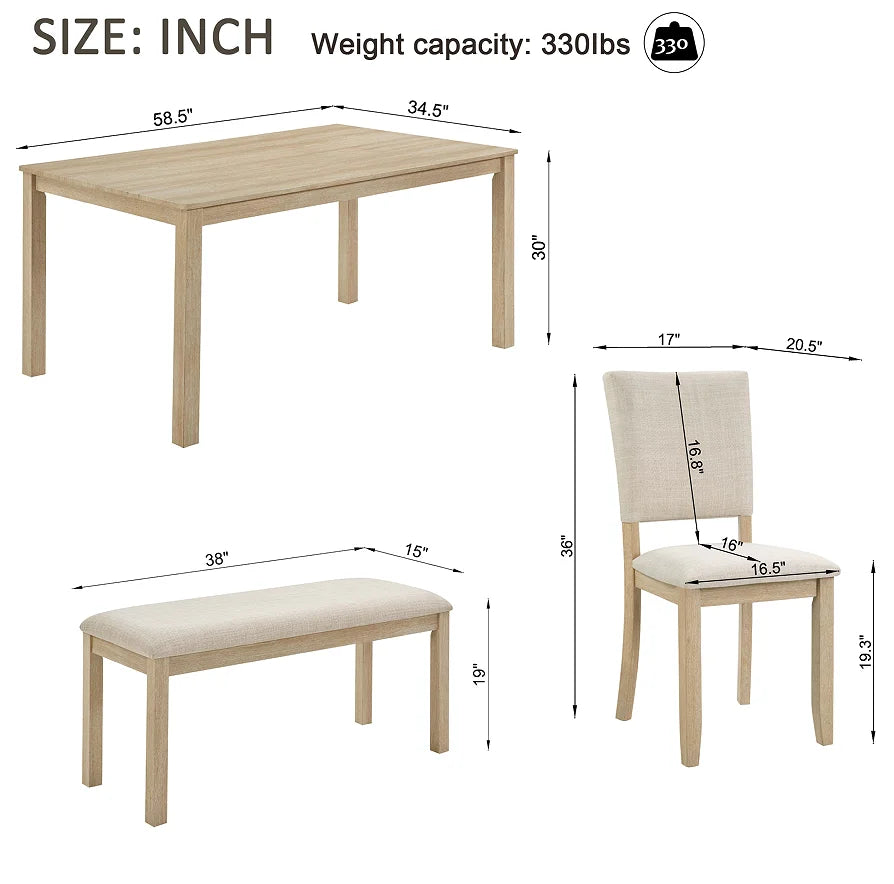 Modern Wood Dining Table Set
