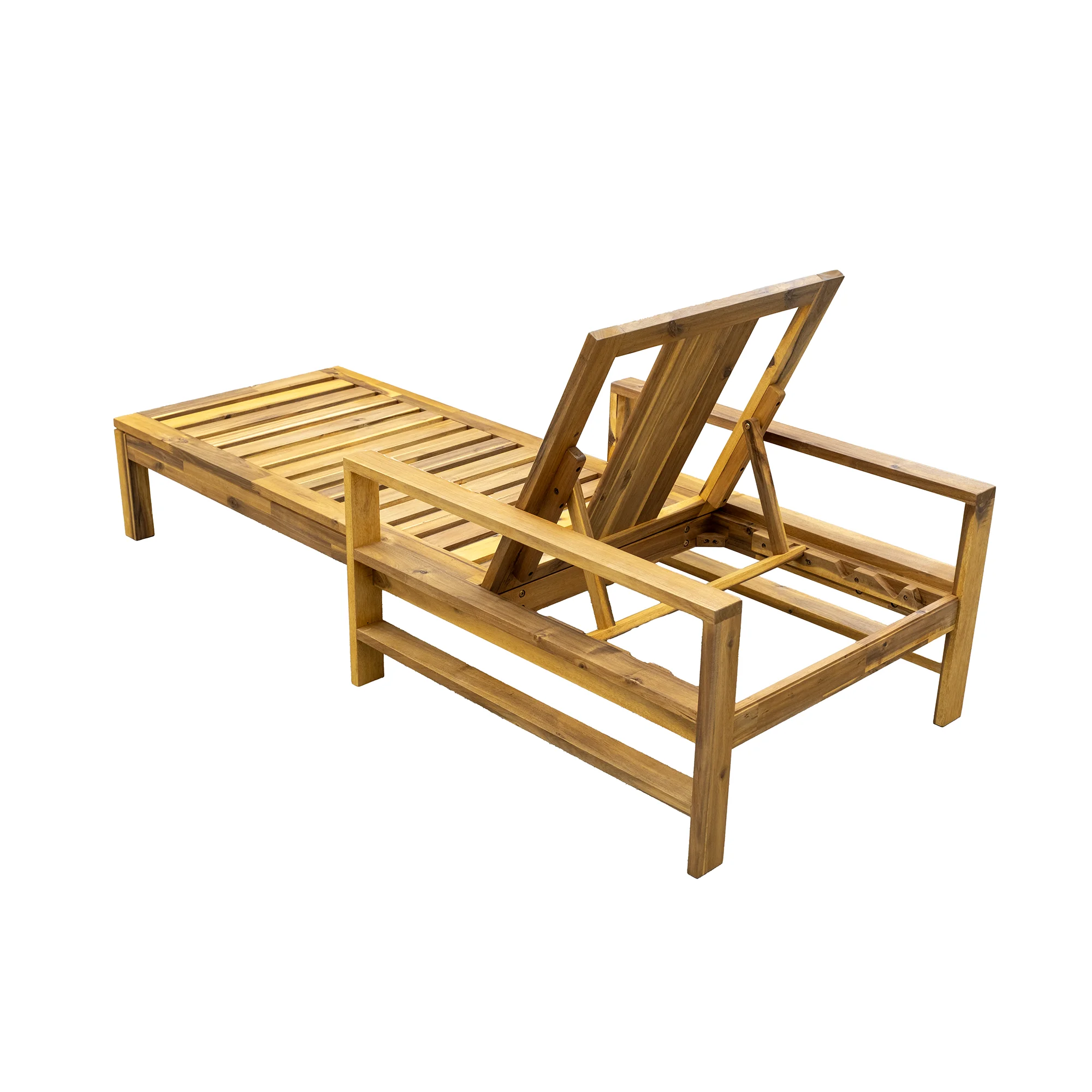 Acacia Wood Outdoor Chaise Lounge