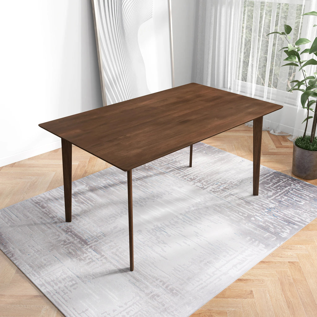 Carlos Solid Wood Dining Table with Long Chair Waterproof & Lightweight for Small Rental