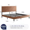 M Modern Full Size Bed Frame Metal Square Platform Home Furniture for General Use Hotel Frame Brown