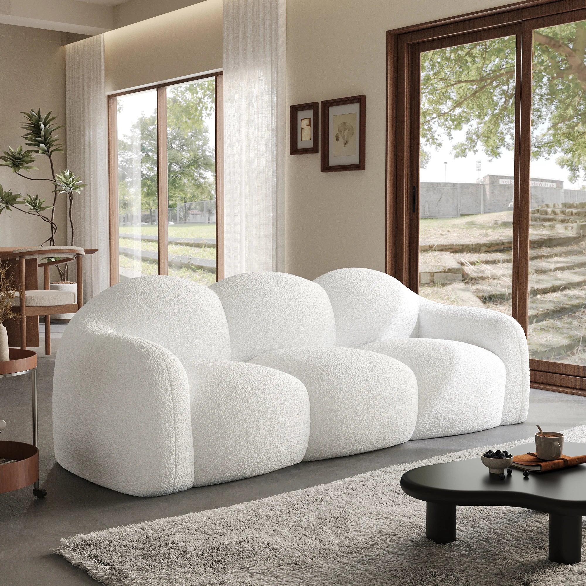 ATUNUS America Drop Shipping Modern 3 Seats Cloud Sofa for Living Room Furniture Blue Vacuum Compressed Sofa Couch Set Hot Sale