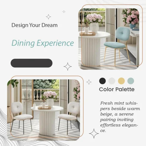 Modern Assembled Small Dining Room Furniture Solid Wood Round Oak Pedestal Dining Table for Restaurant Cafe Kitchen 4 People
