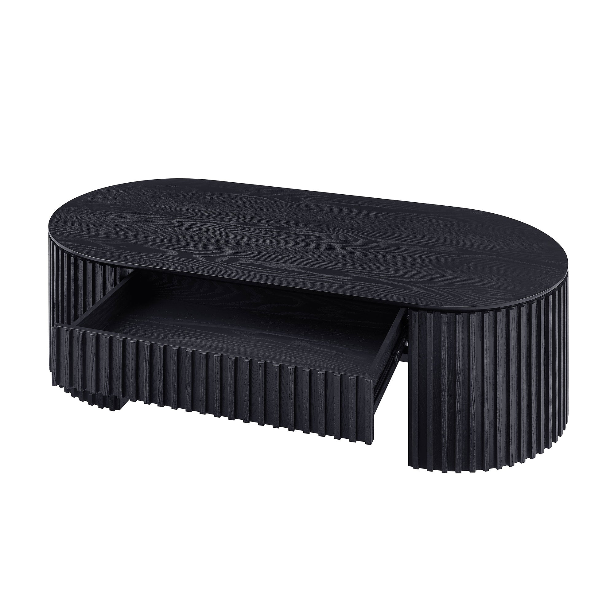 Modern Fluted Oval Coffee Table
