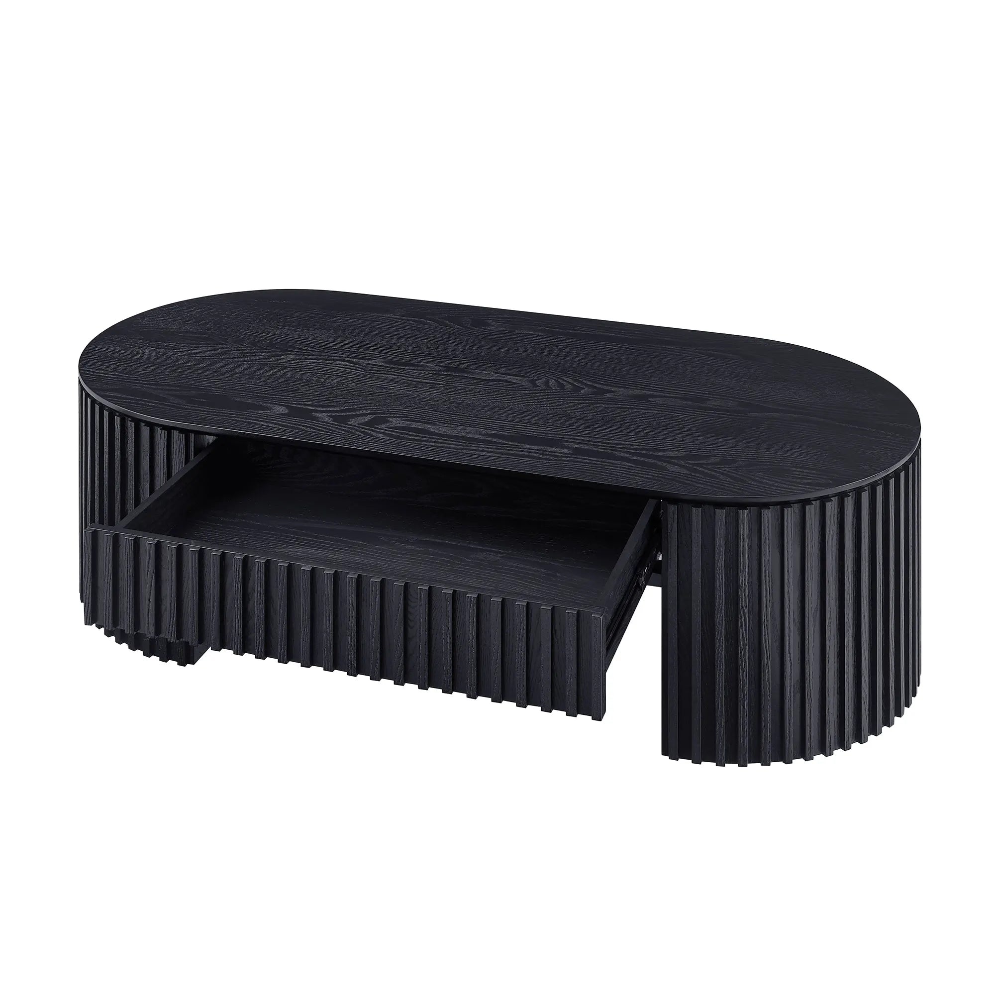 Modern Fluted Oval Coffee Table