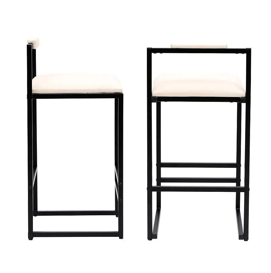 Adjustable Luxury Kitchen Stools Modern High Counter Height Bar Chairs with Steel Frame for Dining Living Room Bedroom Set of 2