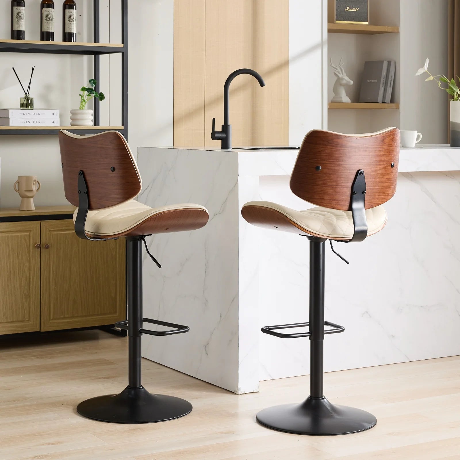 Mid-Century Modern Bentwood Bar Stools