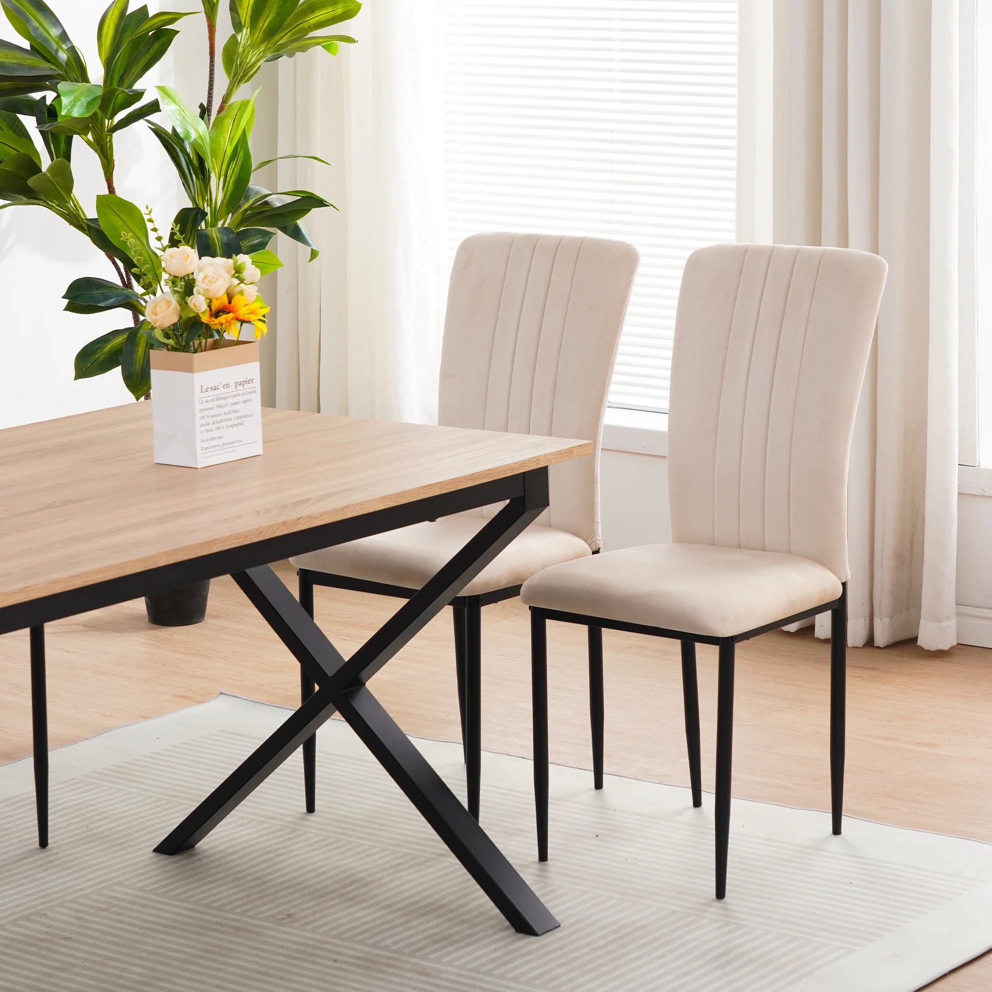 Modern Velvet Dining Chair Set
