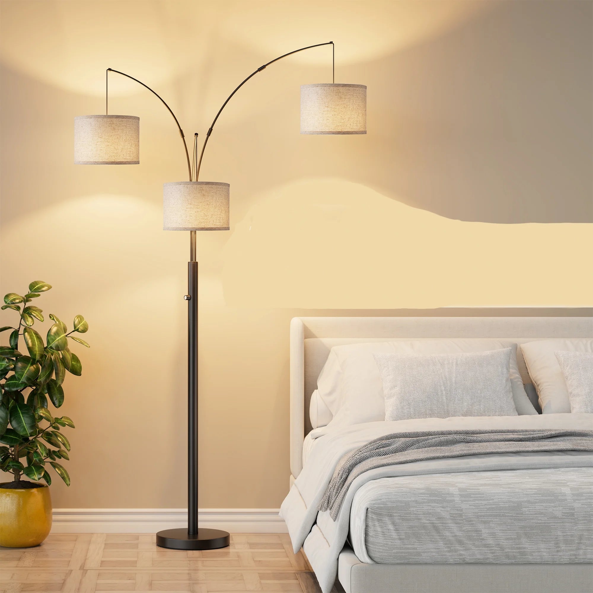 Modern 3-Head Dimmable Floor Lamp