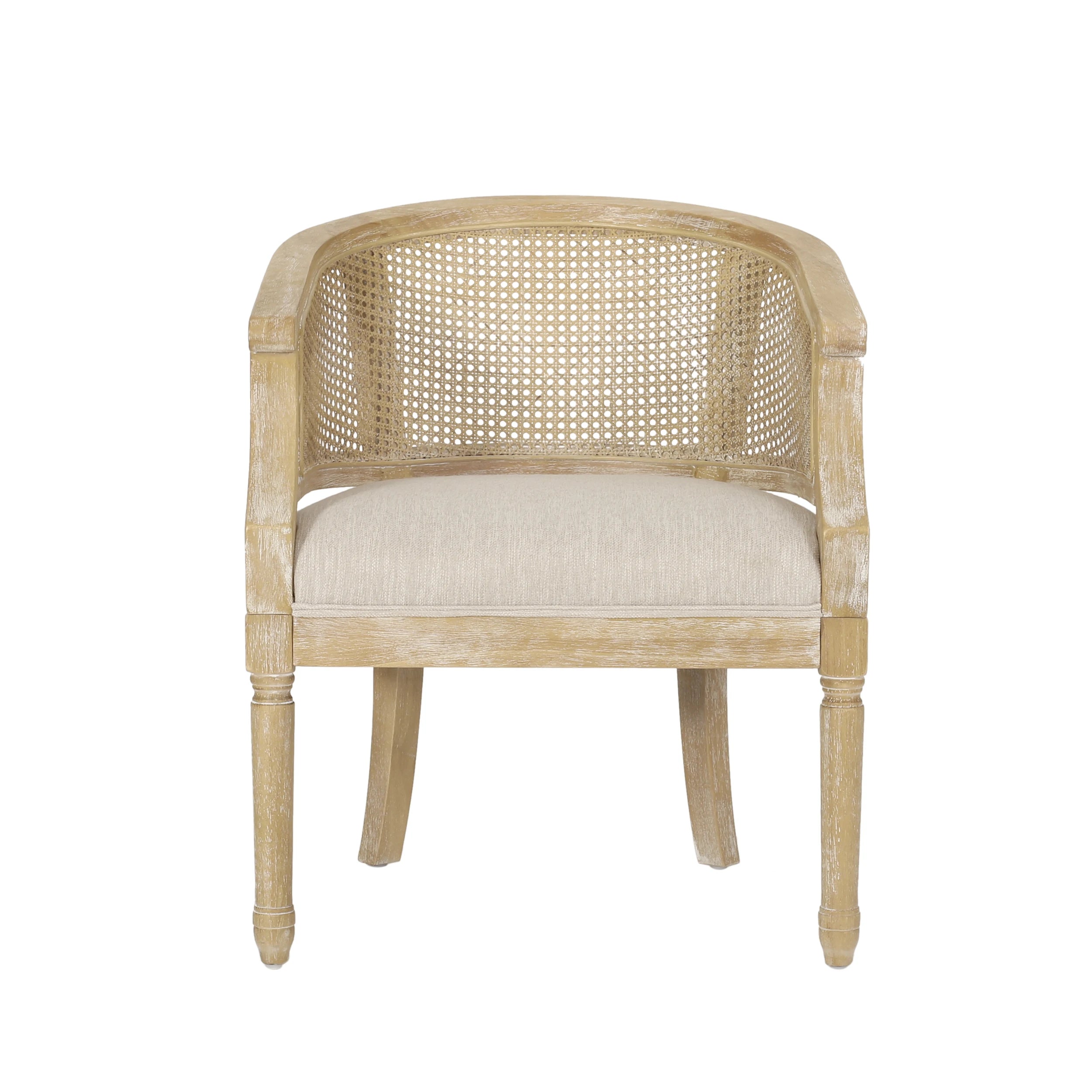 Modern Leisure Accent Chair Rubber Wood Beige Natural for Living Room Home Office