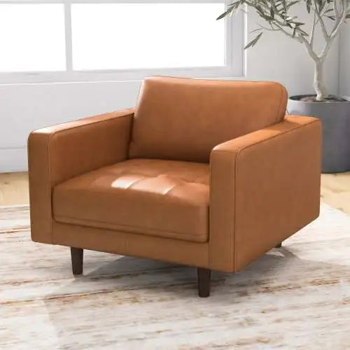 Mid-Century Leather Lounge Chair
