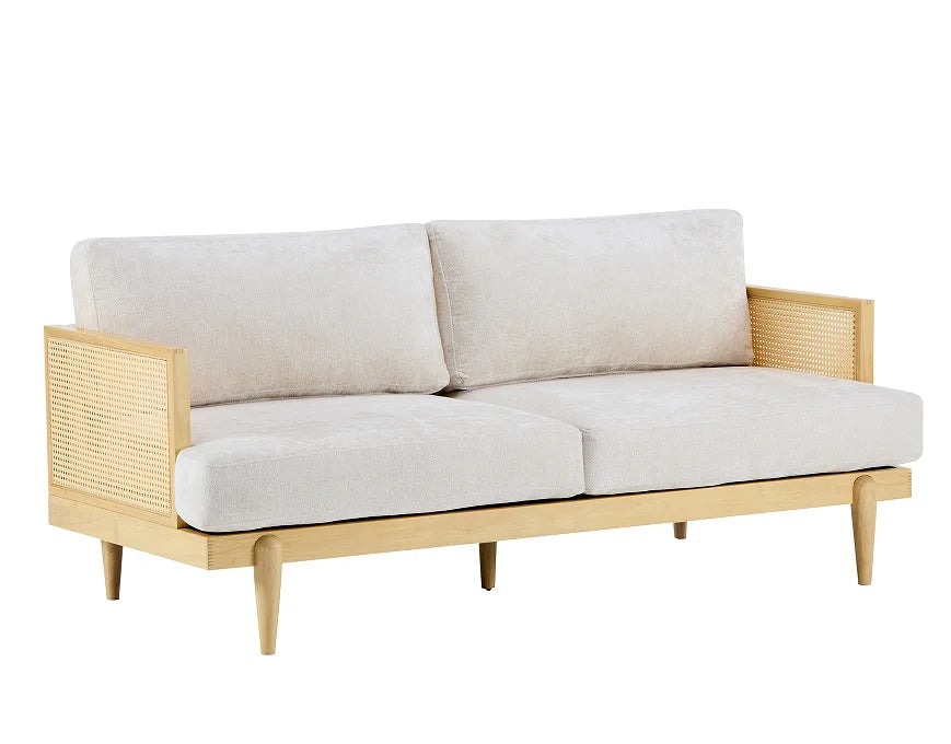 Square Arm 3-Seater Tufted Boucle Sofa with Sponge Filling and Wooden Frame Modern Set for Living/Bedrooms Apartment/Office