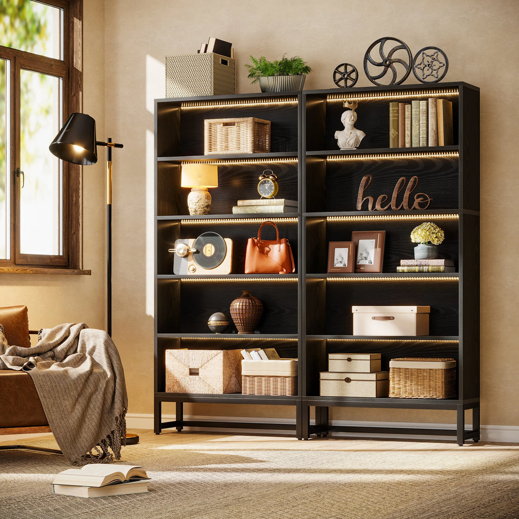 Modern Black LED Bookcase