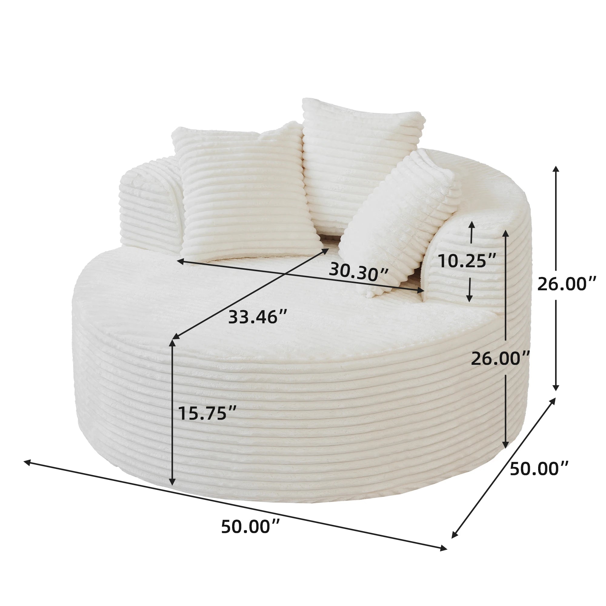 ATUNUS US in Stock Drop Shipping Modern Apartment Brown Lounge Sofa Vacuum Compressed Foam Round Accent Single Seat Chair Sofa