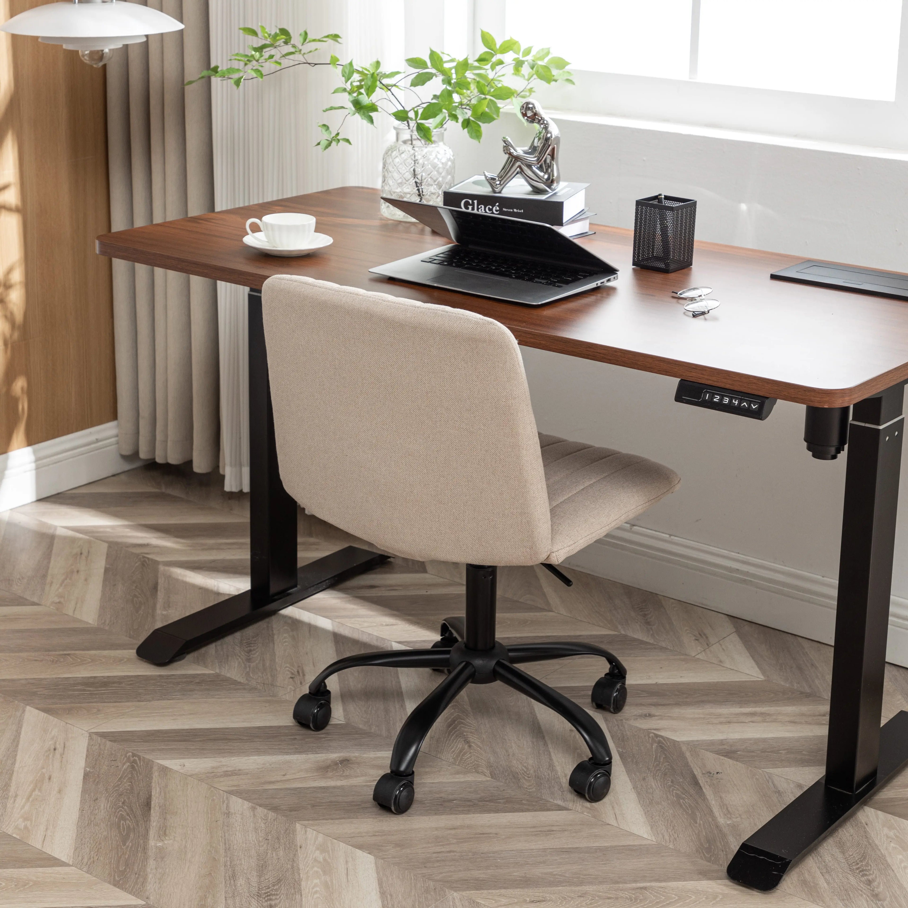 Modern Foldable Masar Fabric Swivel Office Chair for Home Office