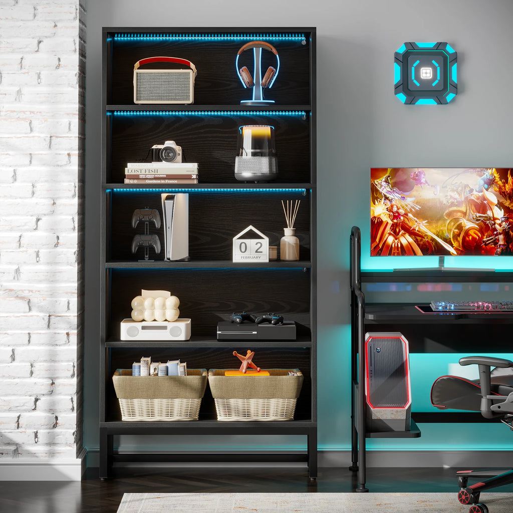 Modern Black LED Bookcase