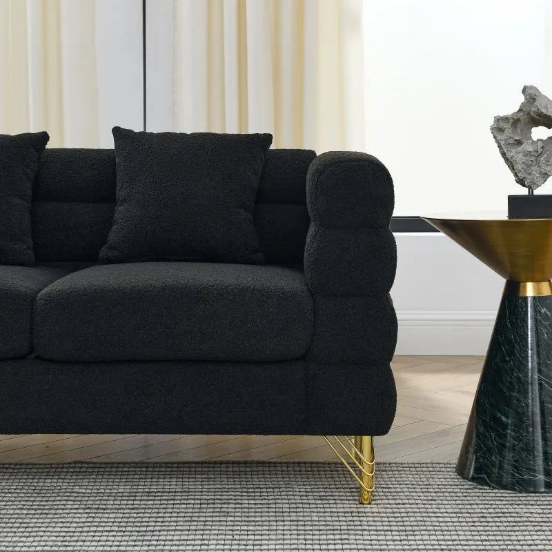Oversized Three Seater Sectional Sofa Bed Set with Tufted Fabric Cover Deep Seating for Living Room Bedroom & Office