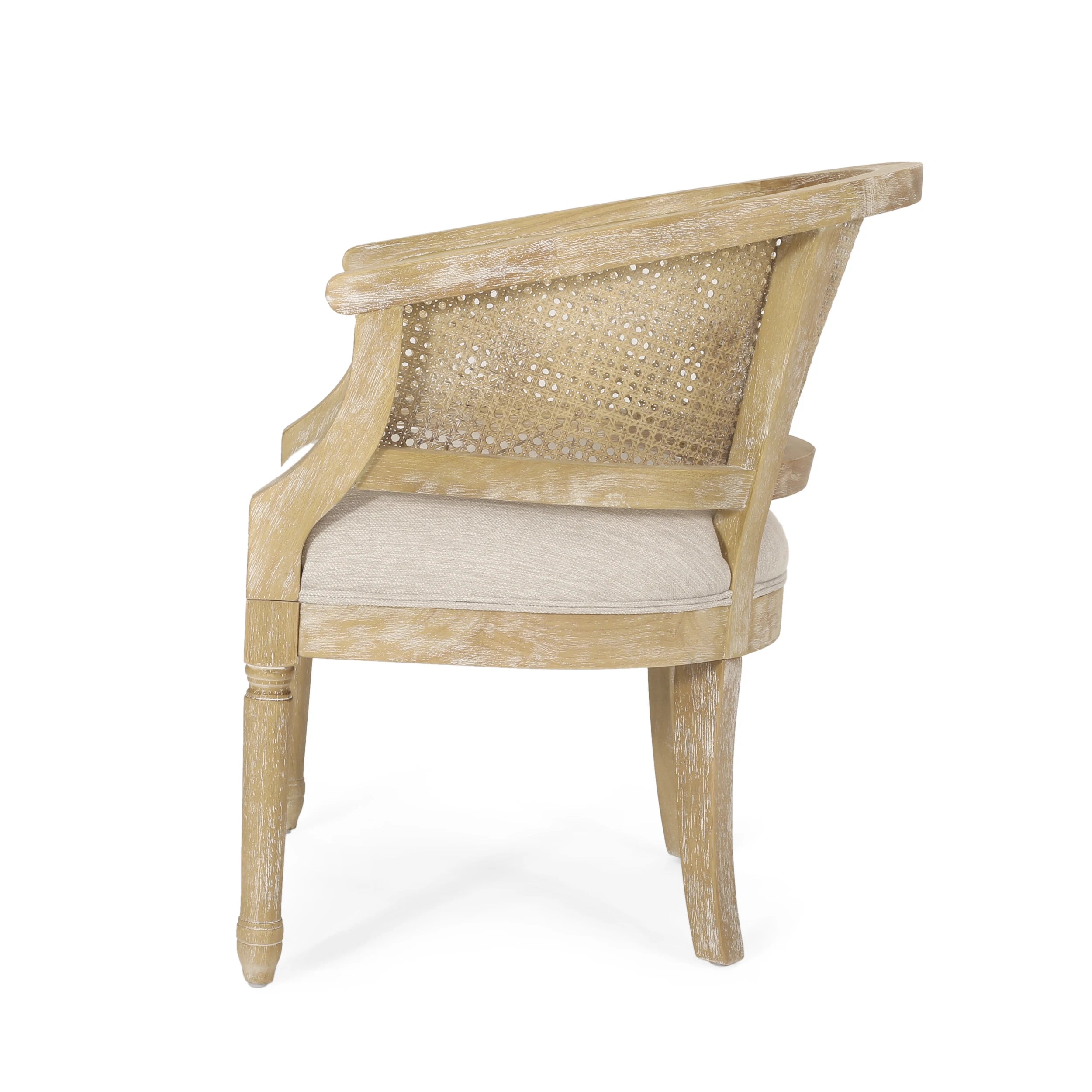 Modern Leisure Accent Chair Rubber Wood Beige Natural for Living Room Home Office