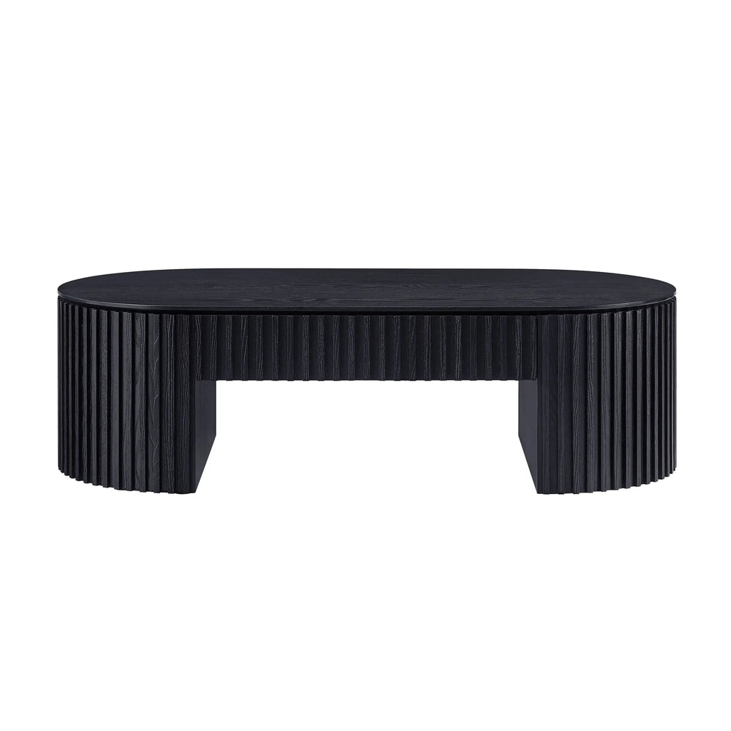 Modern Fluted Oval Coffee Table