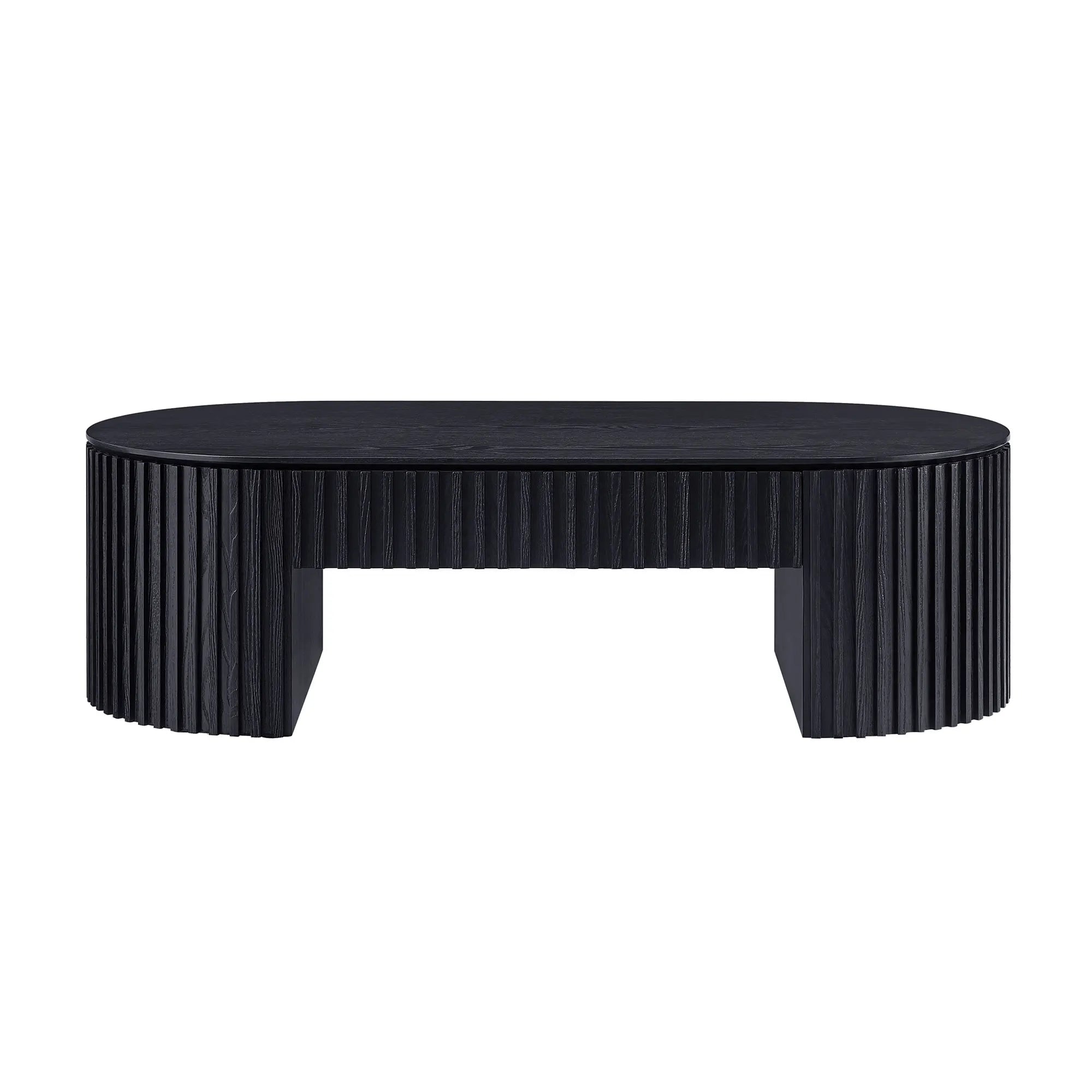 Modern Fluted Oval Coffee Table