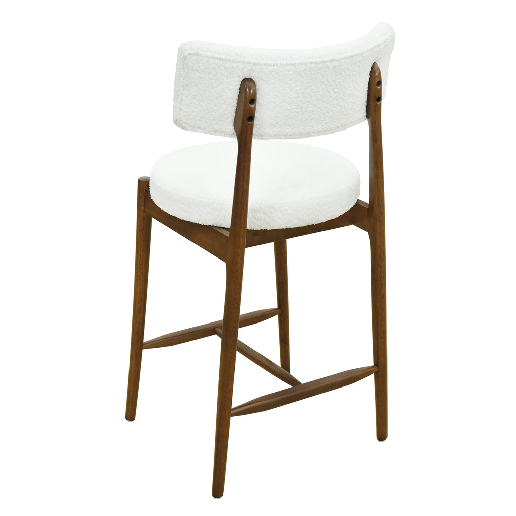 Modern Walnut Counter Stools Set of 2 High Chairs with Backrests for Kitchen Island Breakfast Nook Home Dining Bar Outdoor Use