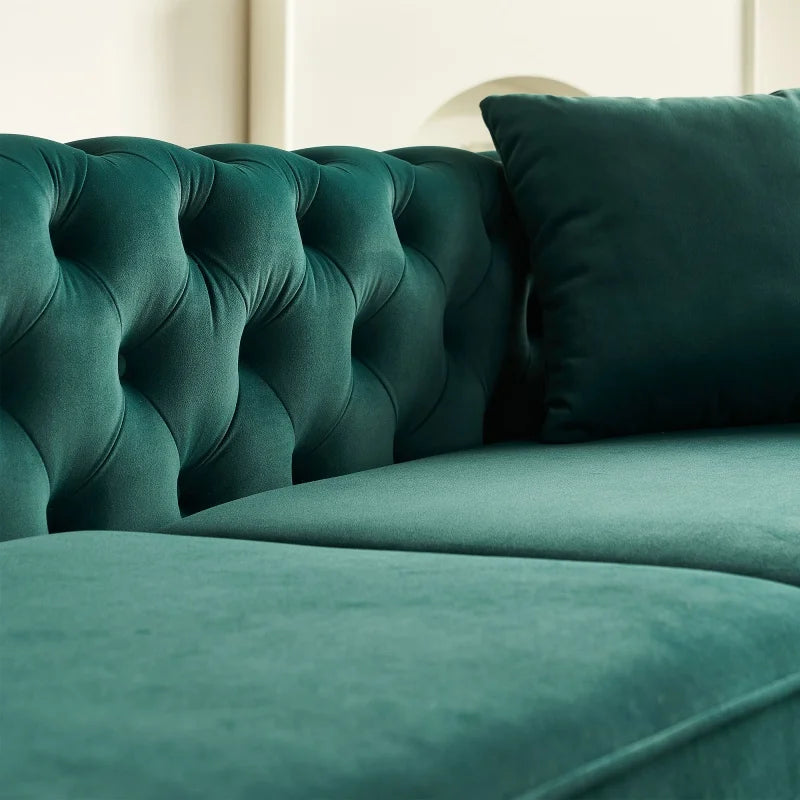 Tufted Up-holstered Modern Sofa Set Furniture Chesterfield Living Room Sofa Black Luxury Couch Living Room for House