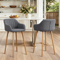 M Modern Luxury bar Wooden Barstools Nordic Dining Chair Stool High Chair Counter for Kitchen Set of 2 Restaurant Furniture
