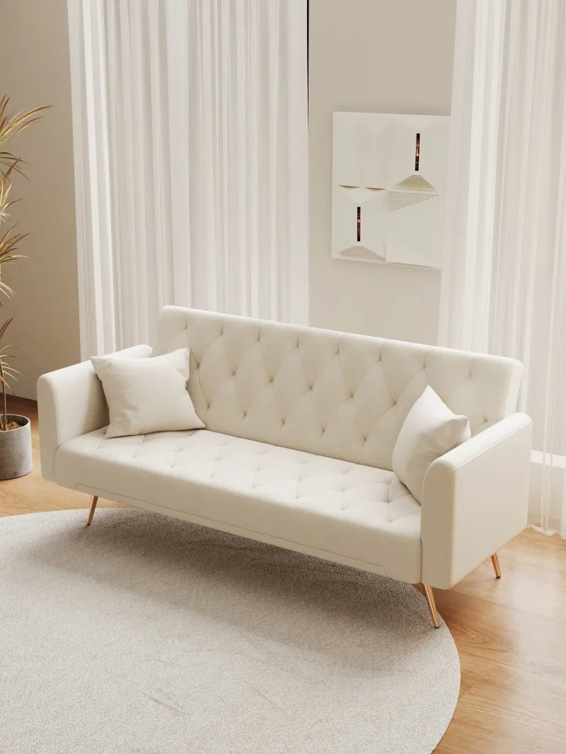 Luxury American Velvet Chesterfield Sofa Convertible Seat Set for Small Spaces-Comfortable Seating for Living Room Bedroom