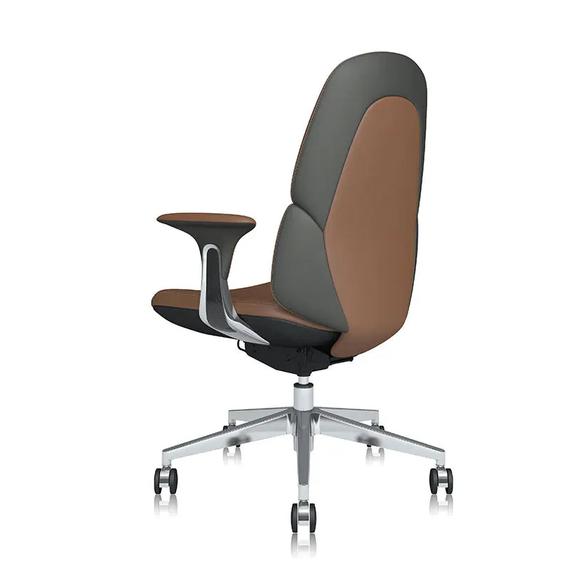 USA Warehouse Free Shipping Luxury Modern Executive Ergonomic Adjustable Brown Leather Office Chair for Office Home
