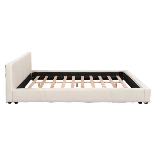 Modern Wood Frame Adjustable Upholstered Bed with Eco-Friendly Teak Queen Size Plywood Panel Design for Bedroom