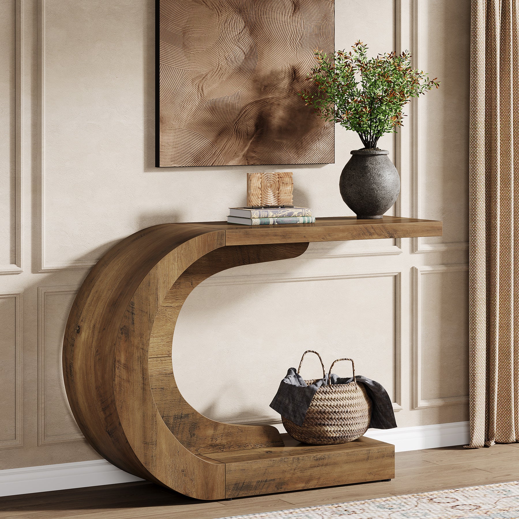 Modern C-Shaped Console Table