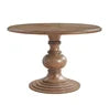 46" Round Pedestal Dining Table Walnut Modern Solid Wood Assembled