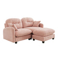 Modern Two Seat Cloud Sectional L-Shaped Couch Ottoman Soft Chenille Fabric Tufted Cushion Backrest High-Density Living Rooms