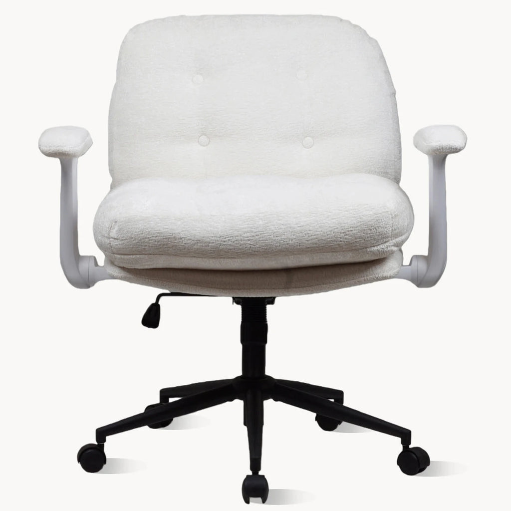 Free Shipping Modern Thick Cushion Wide Seat Flip-Arms Criss-Cross Home Office Bedroom Cross-Legged Fabric Office Chair