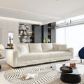 Plush Corduroy 4-Seat Sofa,Modern Comfy Upholstered Sofa Cloud Couch,Deep Seat Couches with Soft Pillows