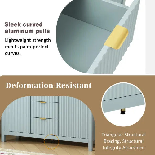 Fluted Curve Sideboard Storage Cabinet