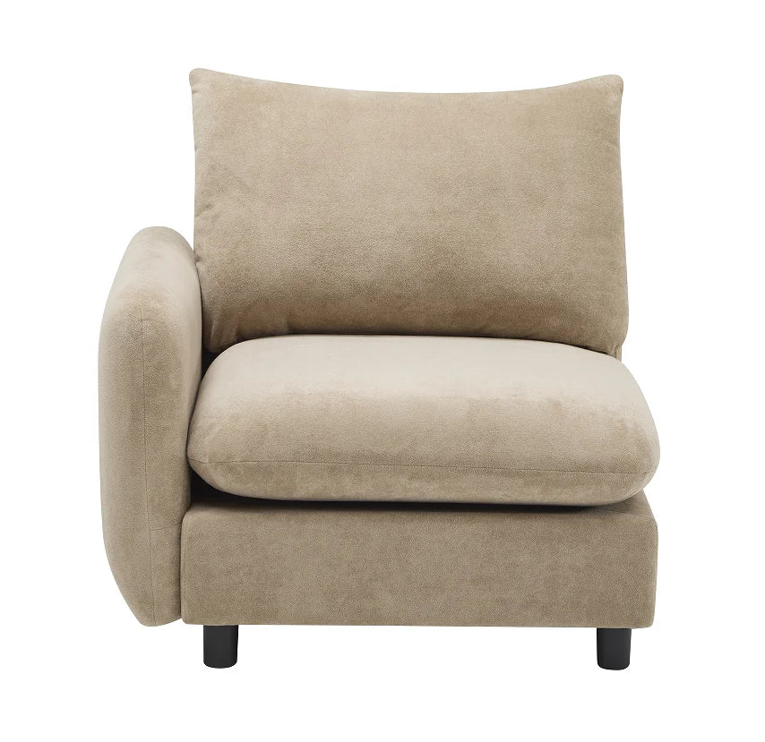 3-Piece L Shaped Modular Free Combination Sectional Velvet Sofa Couch with Ottoman