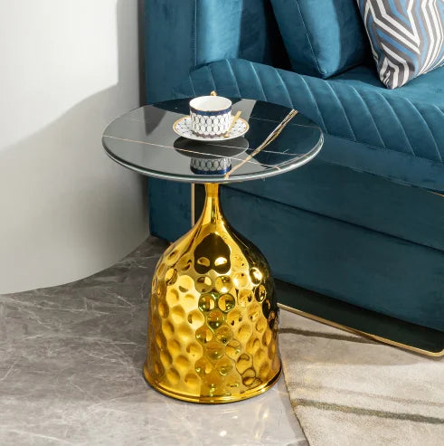 Wholesale Modern Style Custom Hammered Steel Console Table Adjustable Height Living Room Dining Bedroom Nightstand Circular