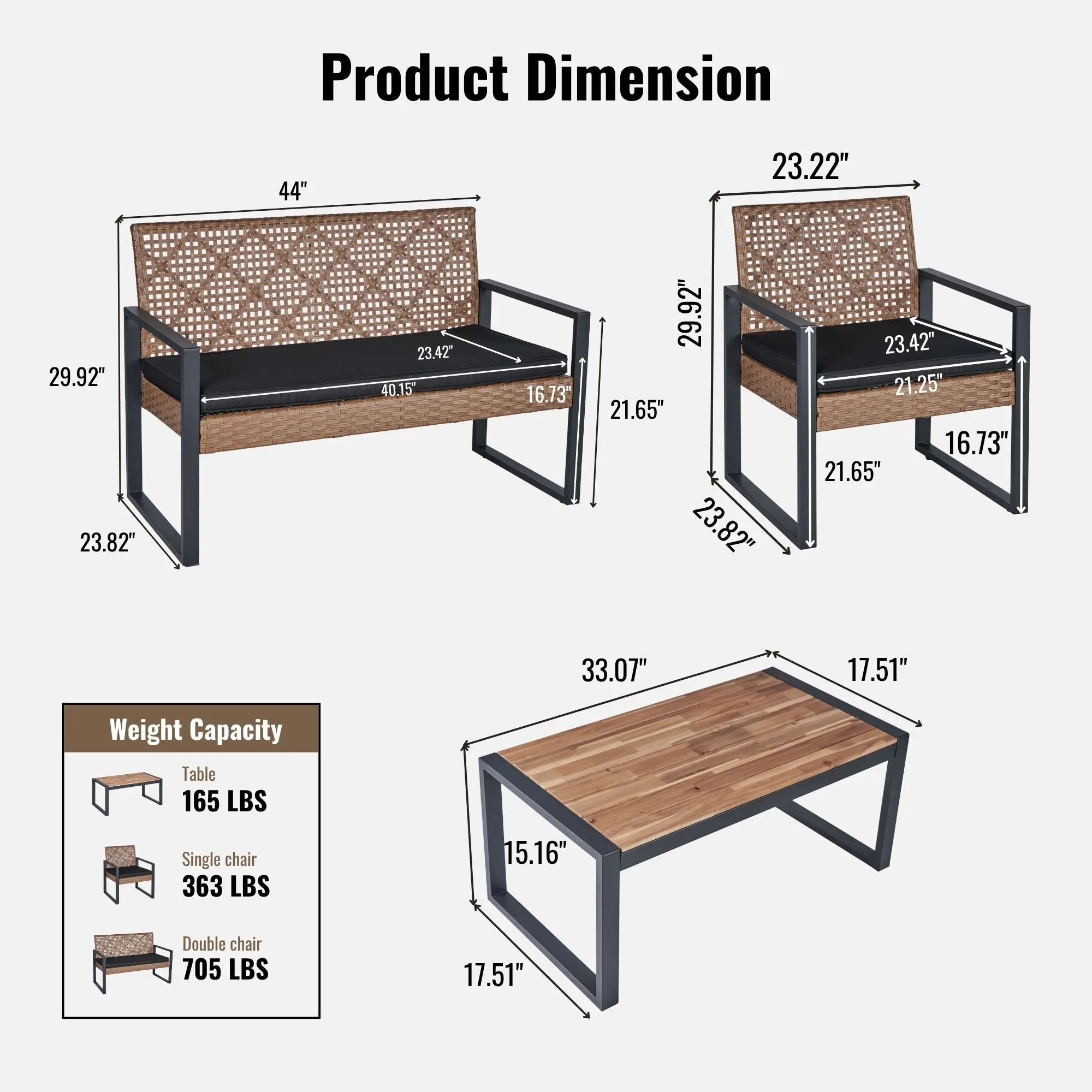 Modern Wicker Patio Conversation Set