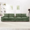Modern Corduroy Sofa Couch USB Ports Hidden Storage Arms Flip-Top Cup Holders Reclining Feature for Bedroom Living Room