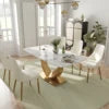 Voxhome US Drop Shipping Home Furniture Modern Luxury Rectangle Dining Table Sintered Stone Marble Texture Top Gold Dinner Table