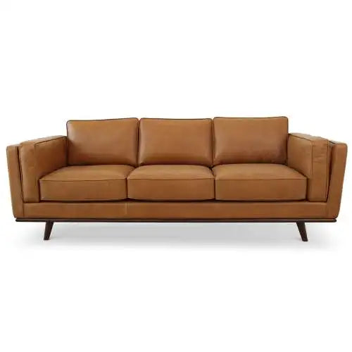 Mid-Century Leather Sofa