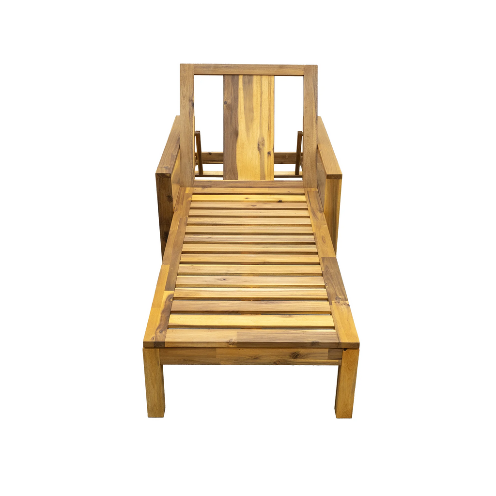 Acacia Wood Outdoor Chaise Lounge