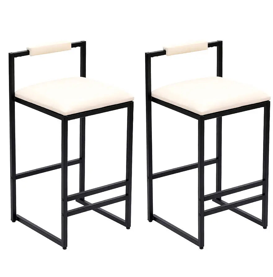 Adjustable Luxury Kitchen Stools Modern High Counter Height Bar Chairs with Steel Frame for Dining Living Room Bedroom Set of 2